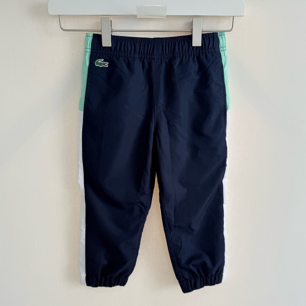 Lacoste Sport Kids Navy and Green Track Pants size 4
